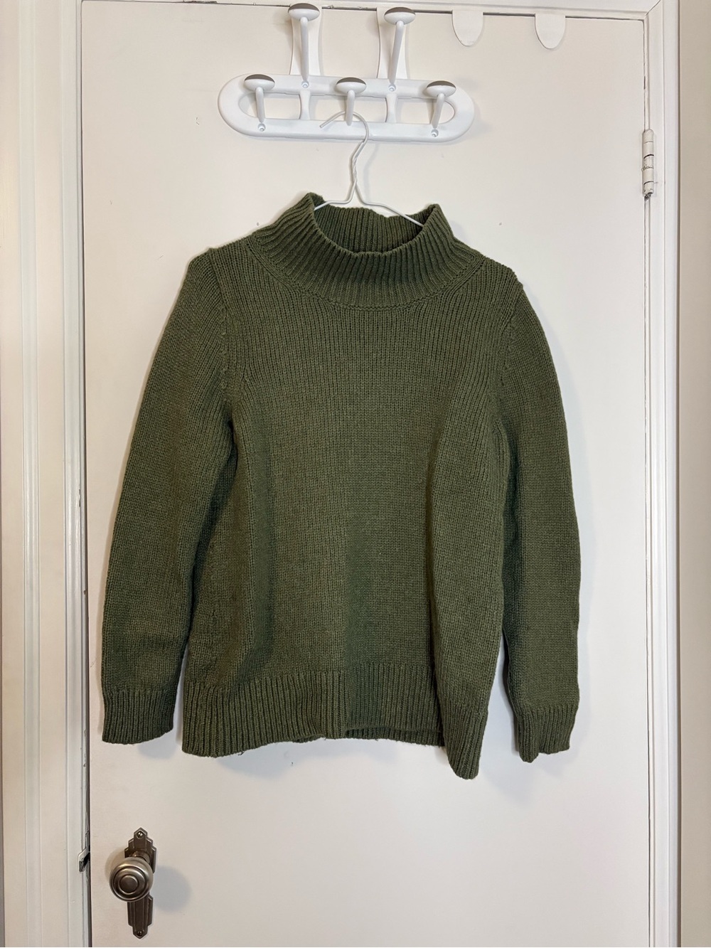 Ann Taylor Petite Olive Ribbed Turtleneck Sweater